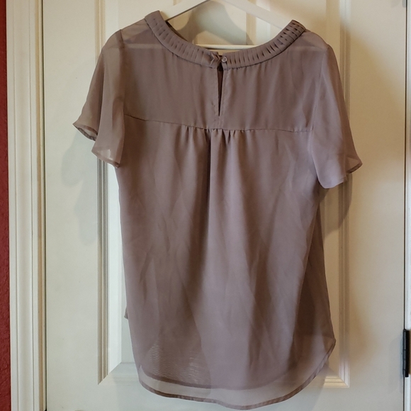 PLEIONE Pleated Flutter Sleeve Chiffon Blouse sz S - Picture 4 of 9